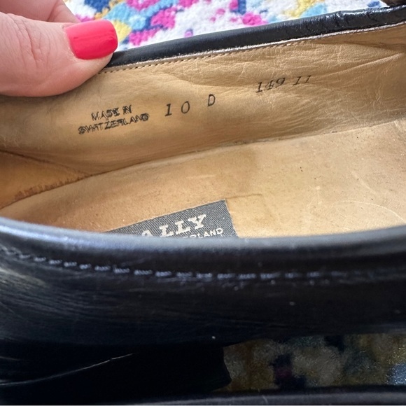 Vintage Bally Switzerland Parawet Leather Loafers in Black Mens Size 10D